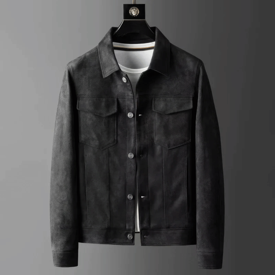 Herren Wildlederjacke Elegantes Design Hochwertiges Material 1