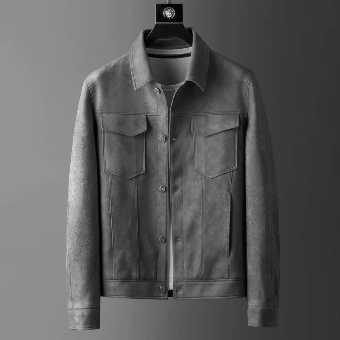 Herren Wildlederjacke Elegantes Design Hochwertiges Material 2