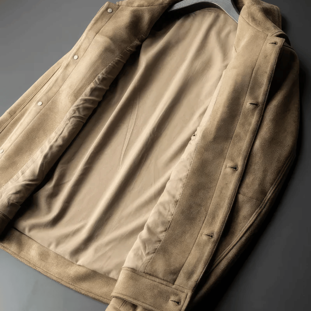 Herren Wildlederjacke Elegantes Design Hochwertiges Material 4