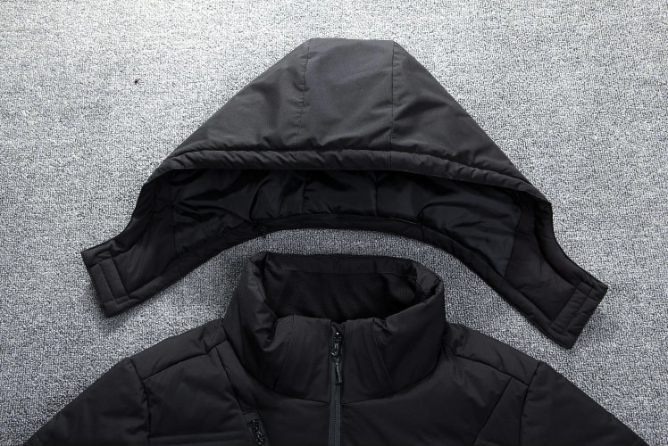 Herren Winterjacke Abnehmbar Extra Warm Polyester mit Kapuze 2