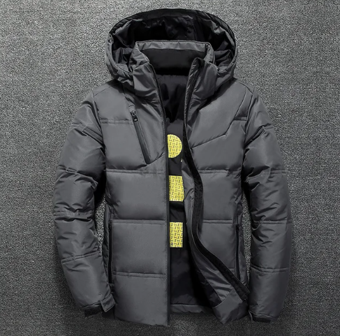 Herren Winterjacke Abnehmbar Extra Warm Polyester mit Kapuze 4