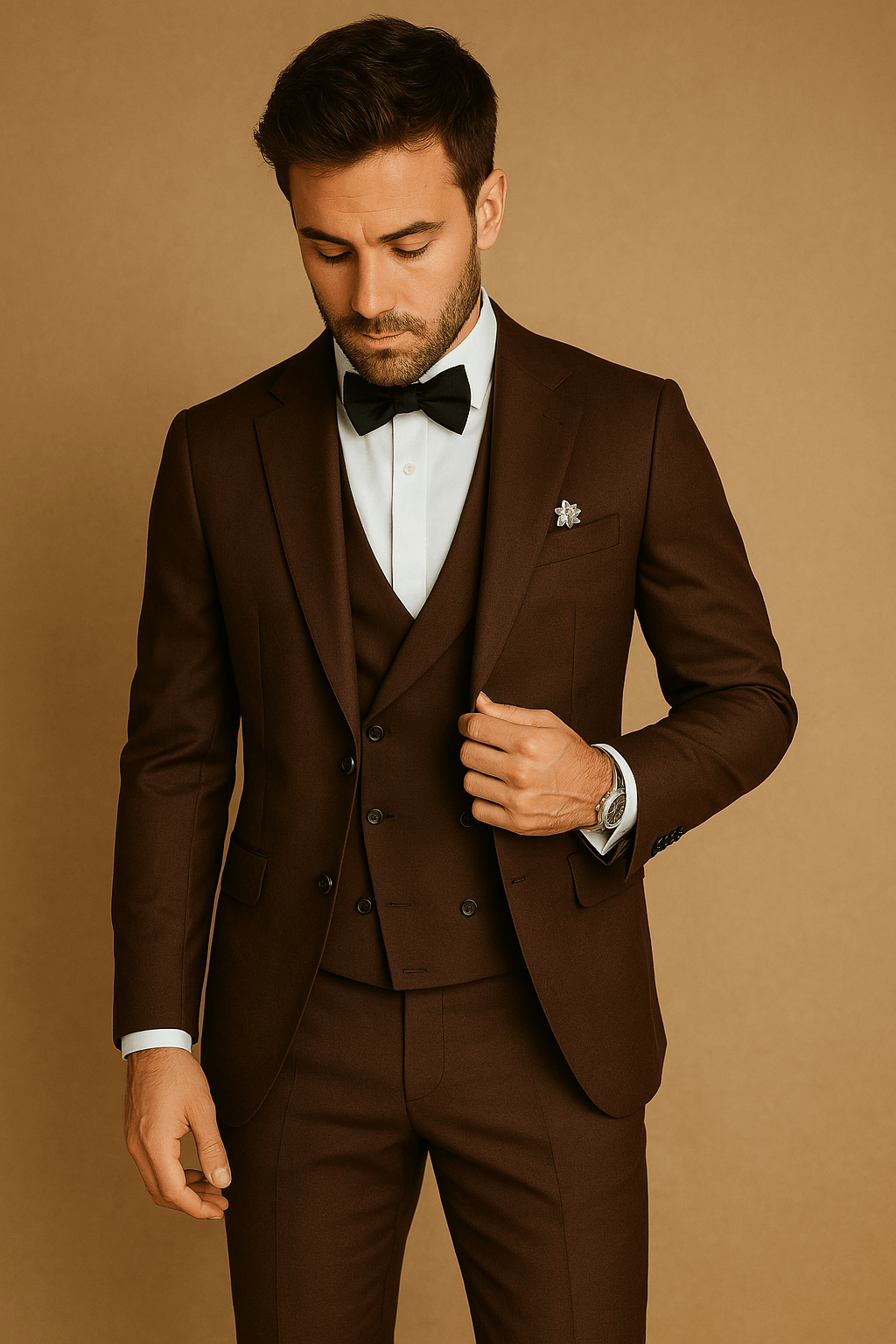 Eleganter Herrenanzug 3-teilig aus Atmungsaktivem Polyester für Stilvolle Anlässe-1