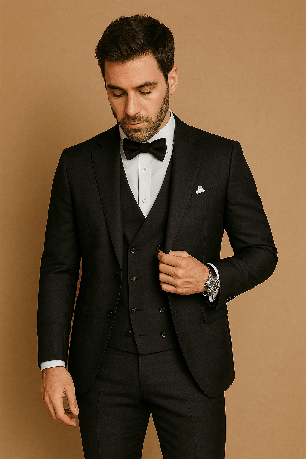 Eleganter Herrenanzug 3-teilig aus Atmungsaktivem Polyester für Stilvolle Anlässe-3