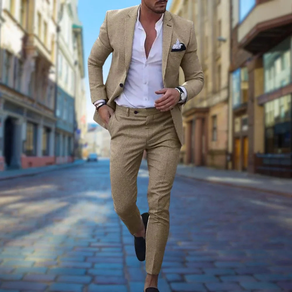 Herrenanzug aus Leinen im Slim Fit für Hochzeiten und formelle Anlässe 8