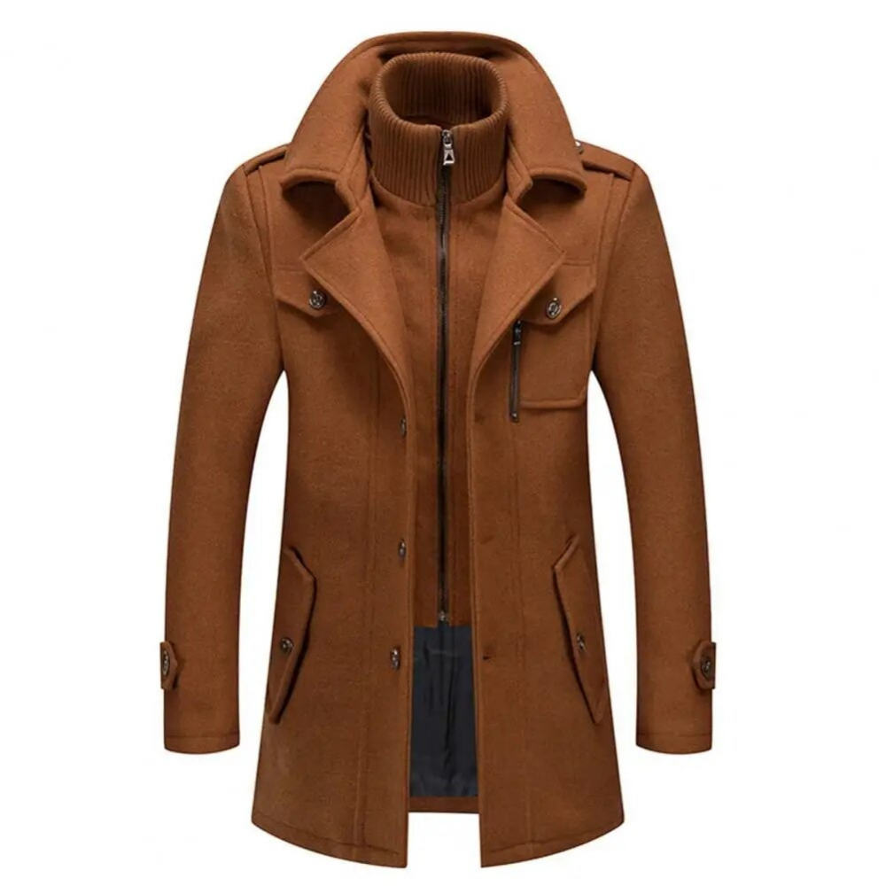 Herrenjacke Doppelkragen Elegant Polyester für Herbst und Winter 1
