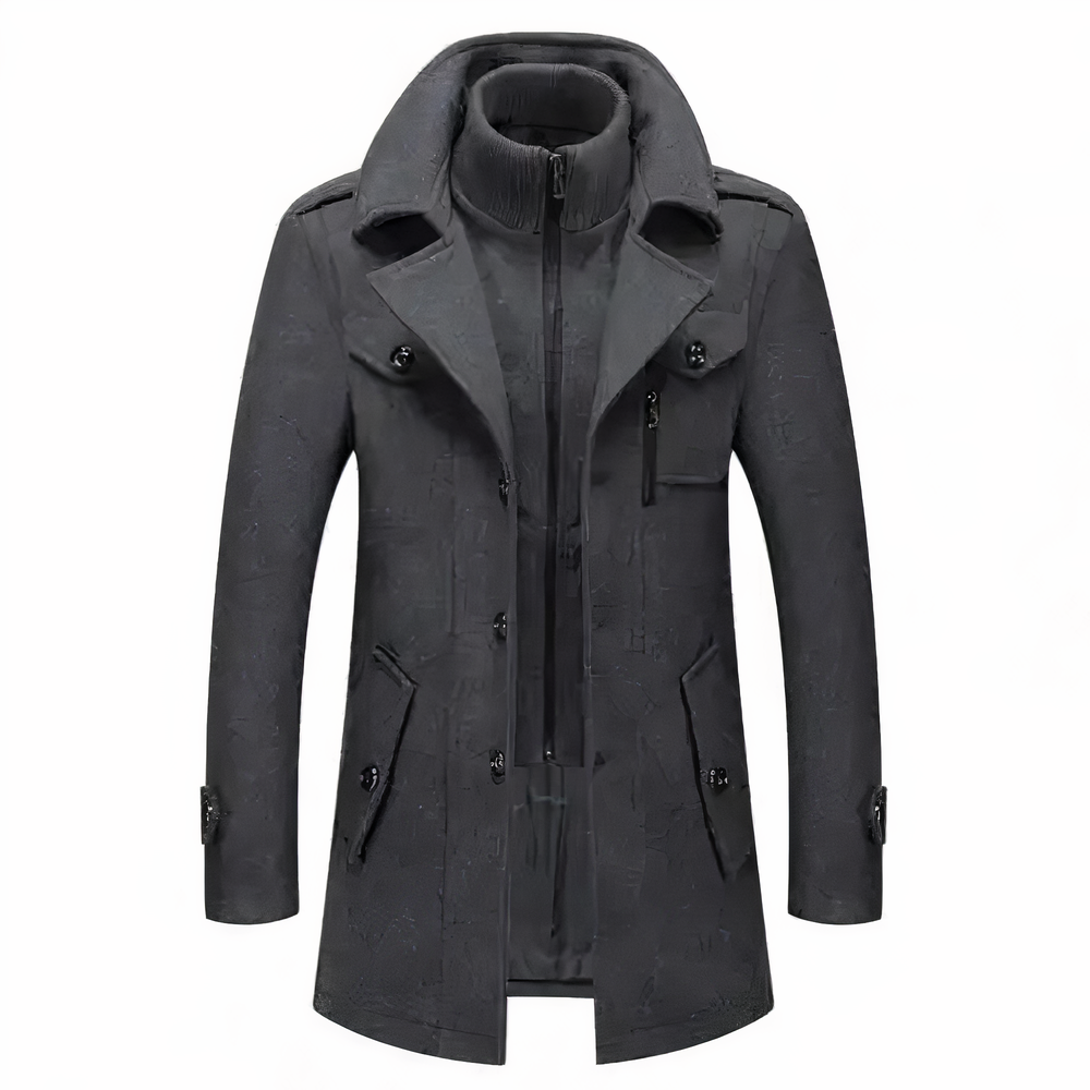 Herrenjacke Doppelkragen Elegant Polyester für Herbst und Winter 2