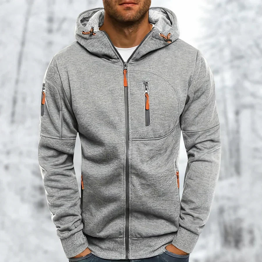 Herrenjacke Kapuzenjacke Stilvoll Mit Reißverschluss Hochwertiger Stoff 2