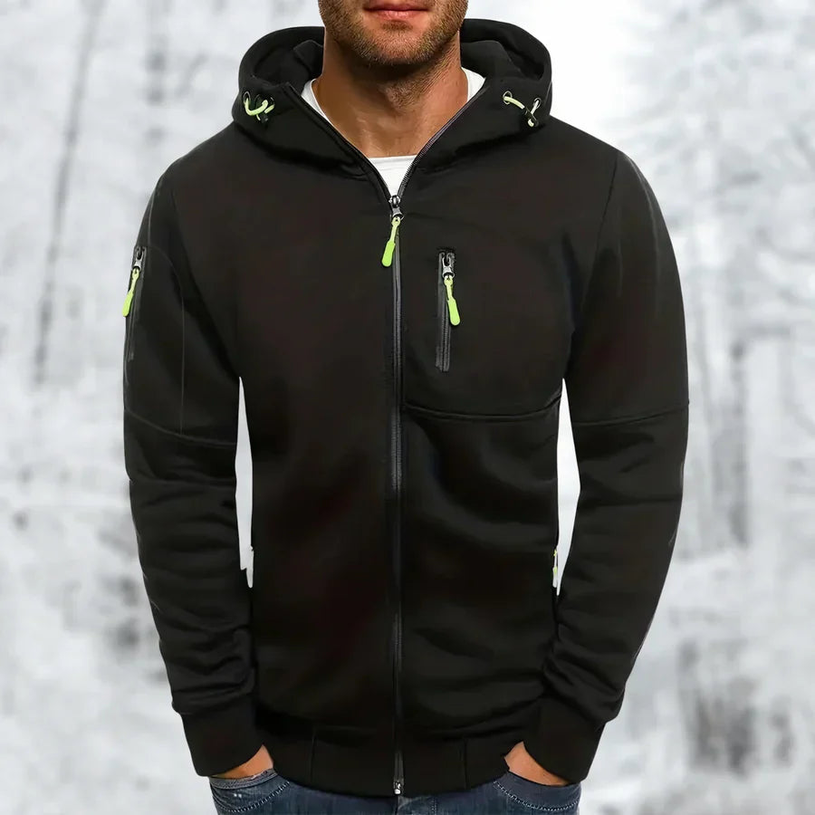 Herrenjacke Kapuzenjacke Stilvoll Mit Reißverschluss Hochwertiger Stoff 3