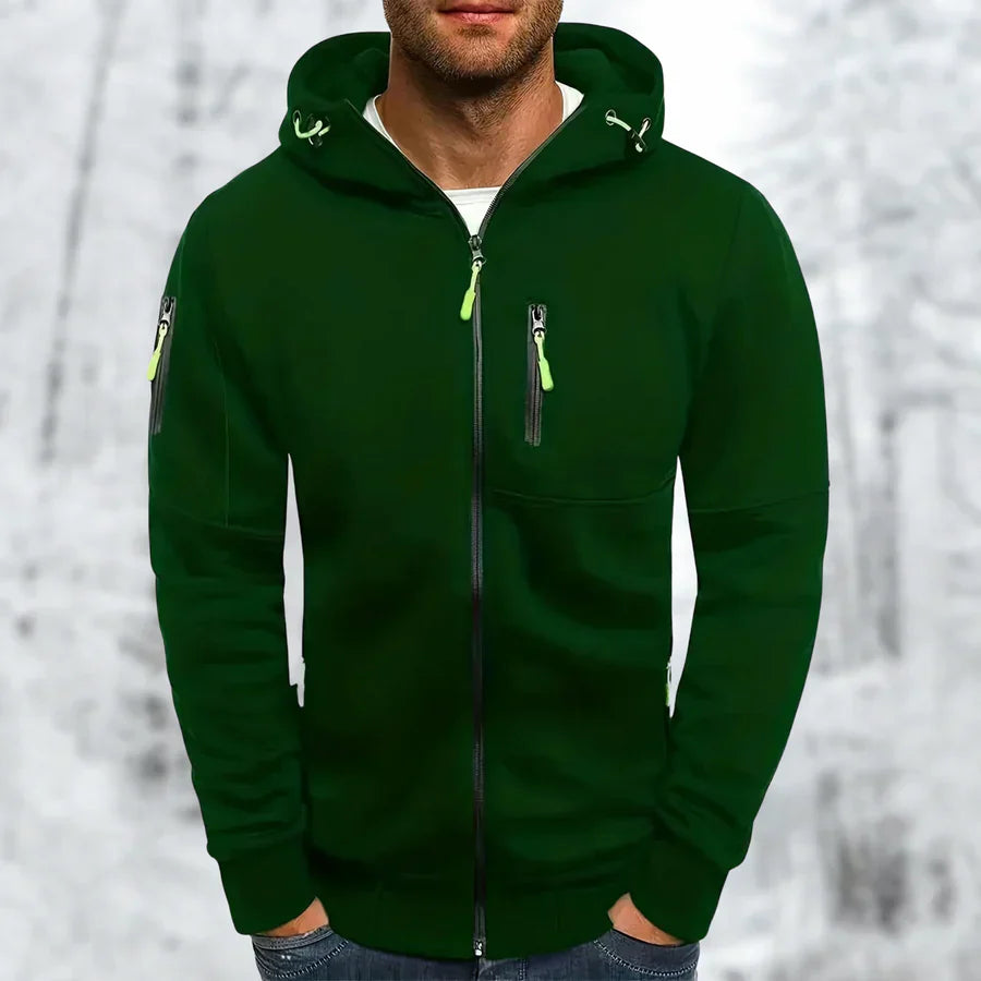 Herrenjacke Kapuzenjacke Stilvoll Mit Reißverschluss Hochwertiger Stoff 4