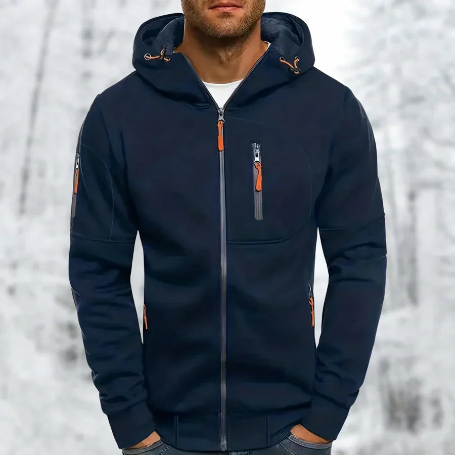 Herrenjacke Kapuzenjacke Stilvoll Mit Reißverschluss Hochwertiger Stoff 5