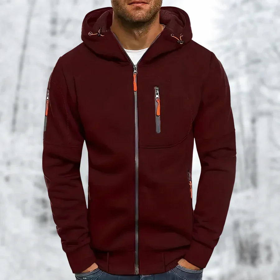 Herrenjacke Kapuzenjacke Stilvoll Mit Reißverschluss Hochwertiger Stoff 6