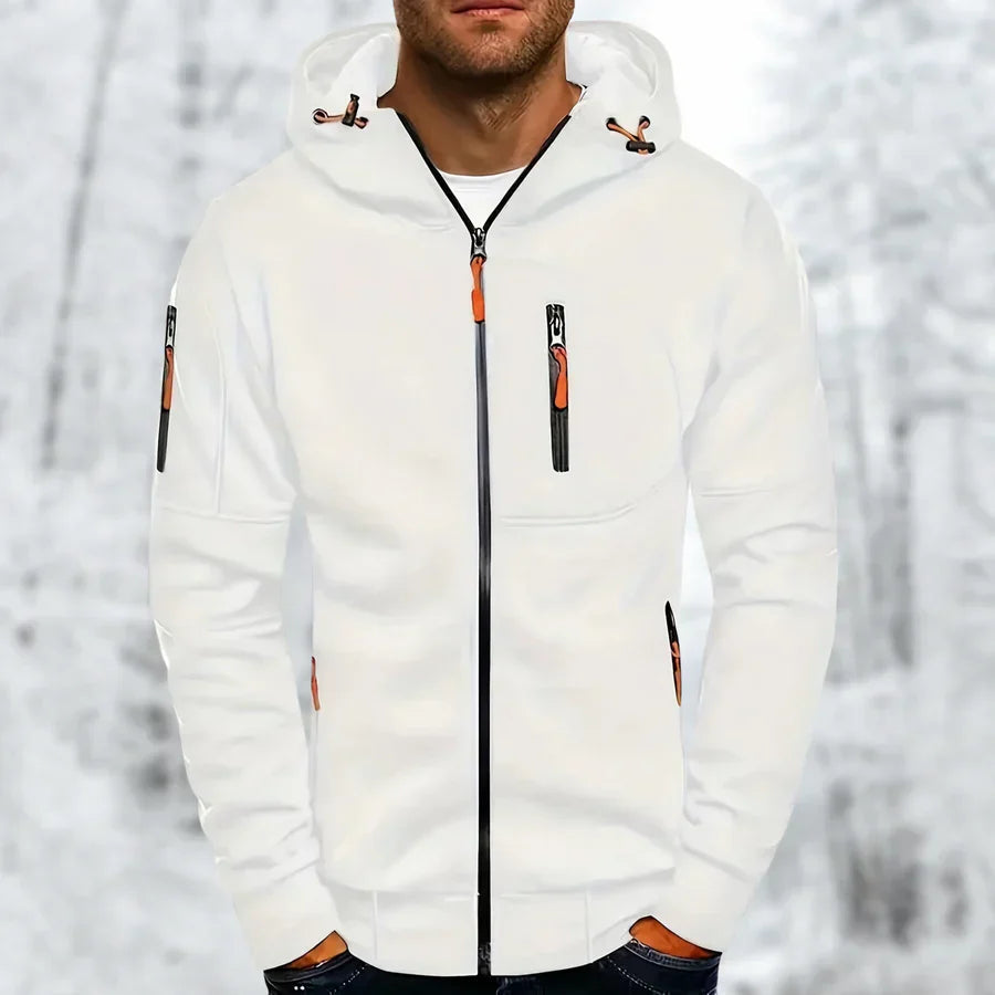 Herrenjacke Kapuzenjacke Stilvoll Mit Reißverschluss Hochwertiger Stoff 7
