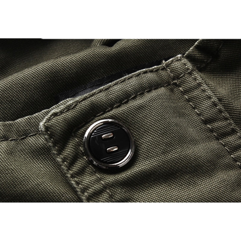Herrenjacke Militärgrün Eleganter Schnitt Bequeme Passform 5