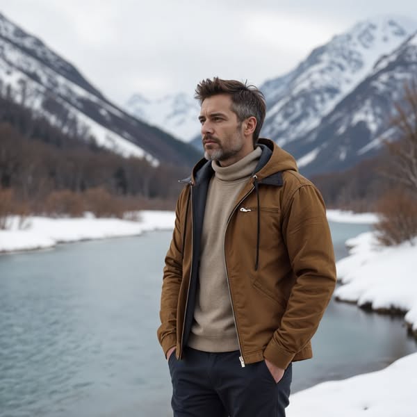Herrenjacke Winter Klassisch Elegant Hochwertige Isolierung 3