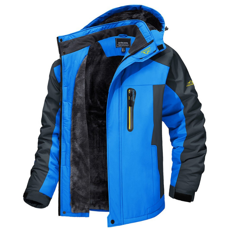 Herrenjacke Winter Wasserdicht Warm Mit Verstellbarer Kapuze Langlebig 0