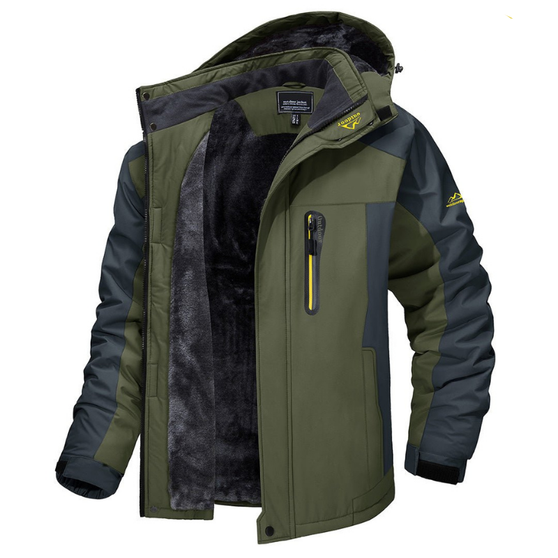 Herrenjacke Winter Wasserdicht Warm Mit Verstellbarer Kapuze Langlebig 1