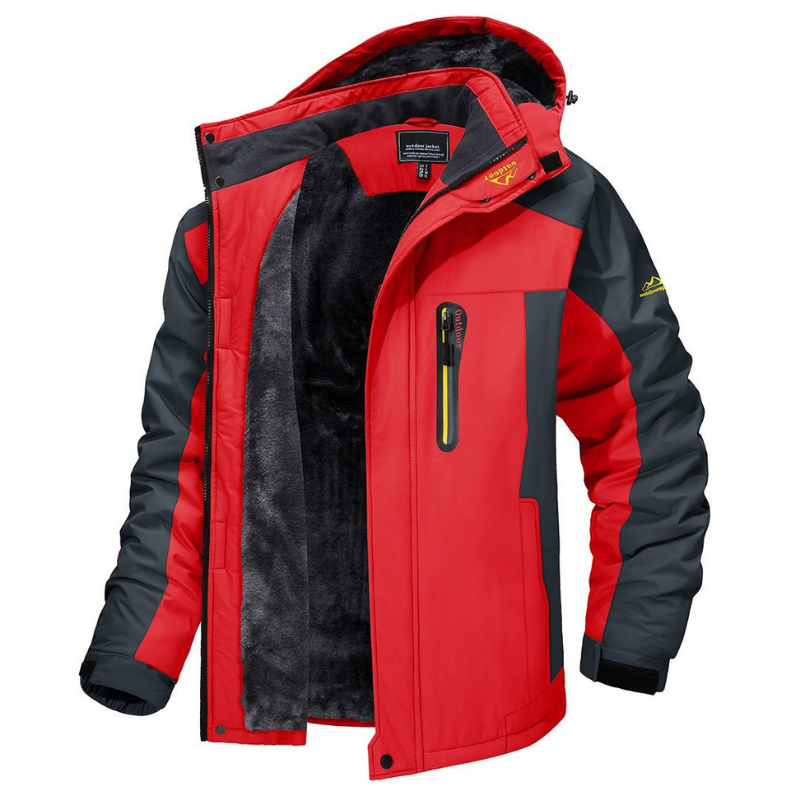 Herrenjacke Winter Wasserdicht Warm Mit Verstellbarer Kapuze Langlebig 2