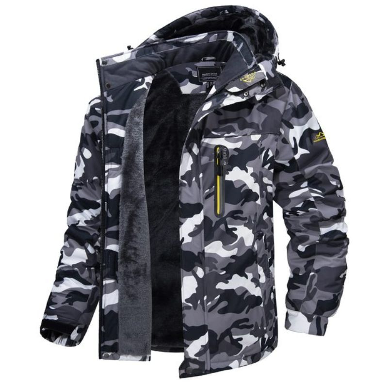 Herrenjacke Winter Wasserdicht Warm Mit Verstellbarer Kapuze Langlebig 4