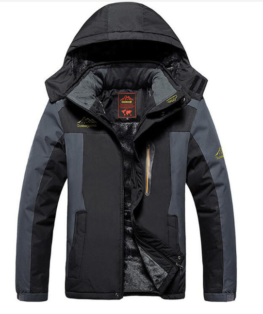 Herrenjacke Winter Wasserdicht Warm Mit Verstellbarer Kapuze Langlebig 5