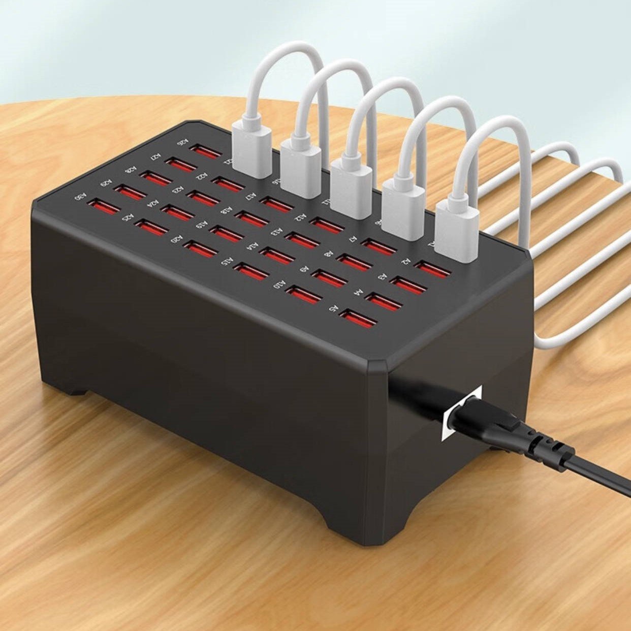 Hochleistungs-USB-Ladestation mit 30 Ports für gleichzeitiges Laden – Ideal für Büro, Zuhause und Gastronomie 0