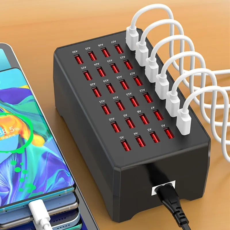Hochleistungs-USB-Ladestation mit 30 Ports für gleichzeitiges Laden – Ideal für Büro, Zuhause und Gastronomie 1