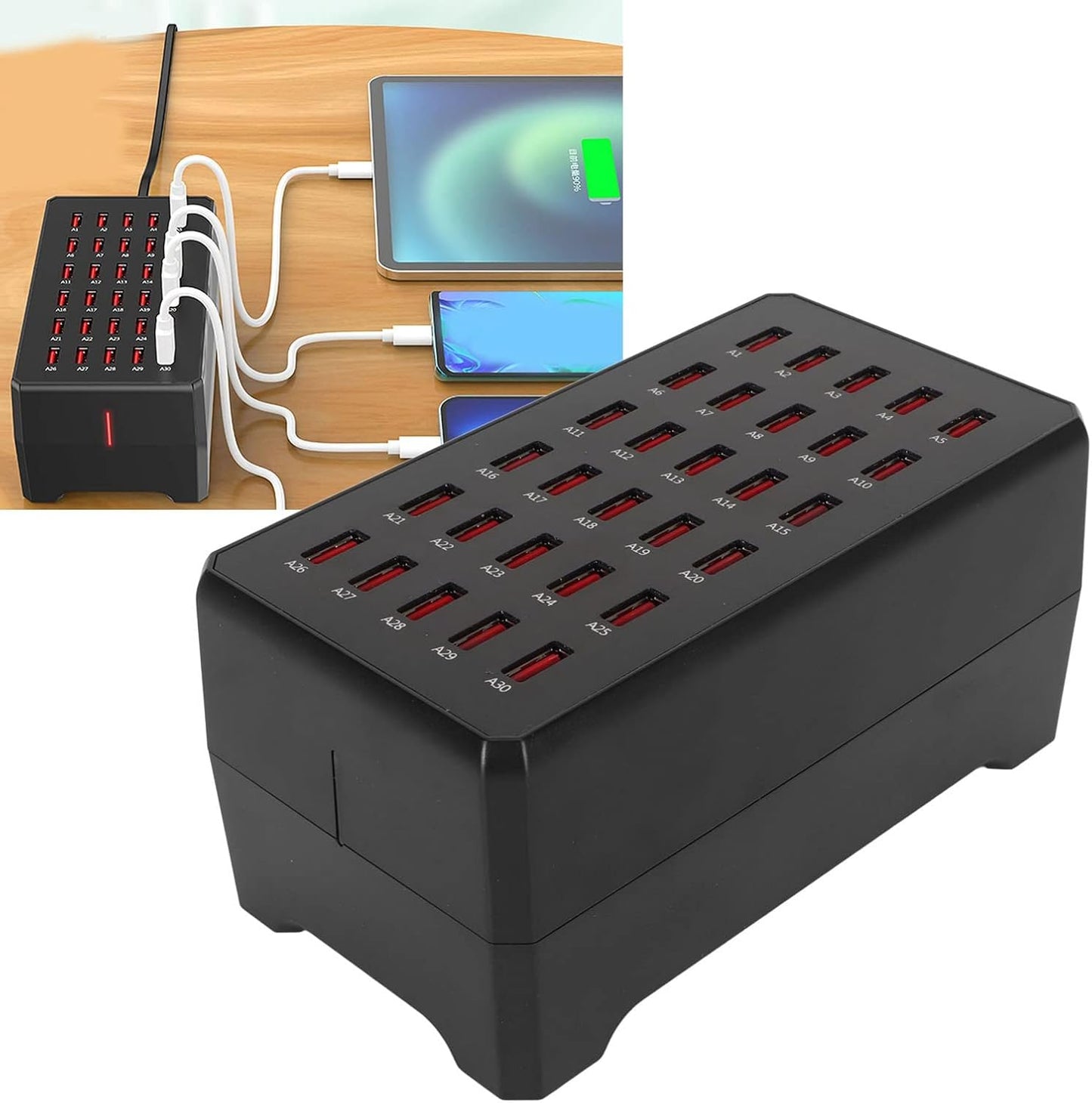 Hochleistungs-USB-Ladestation mit 30 Ports für gleichzeitiges Laden – Ideal für Büro, Zuhause und Gastronomie 2