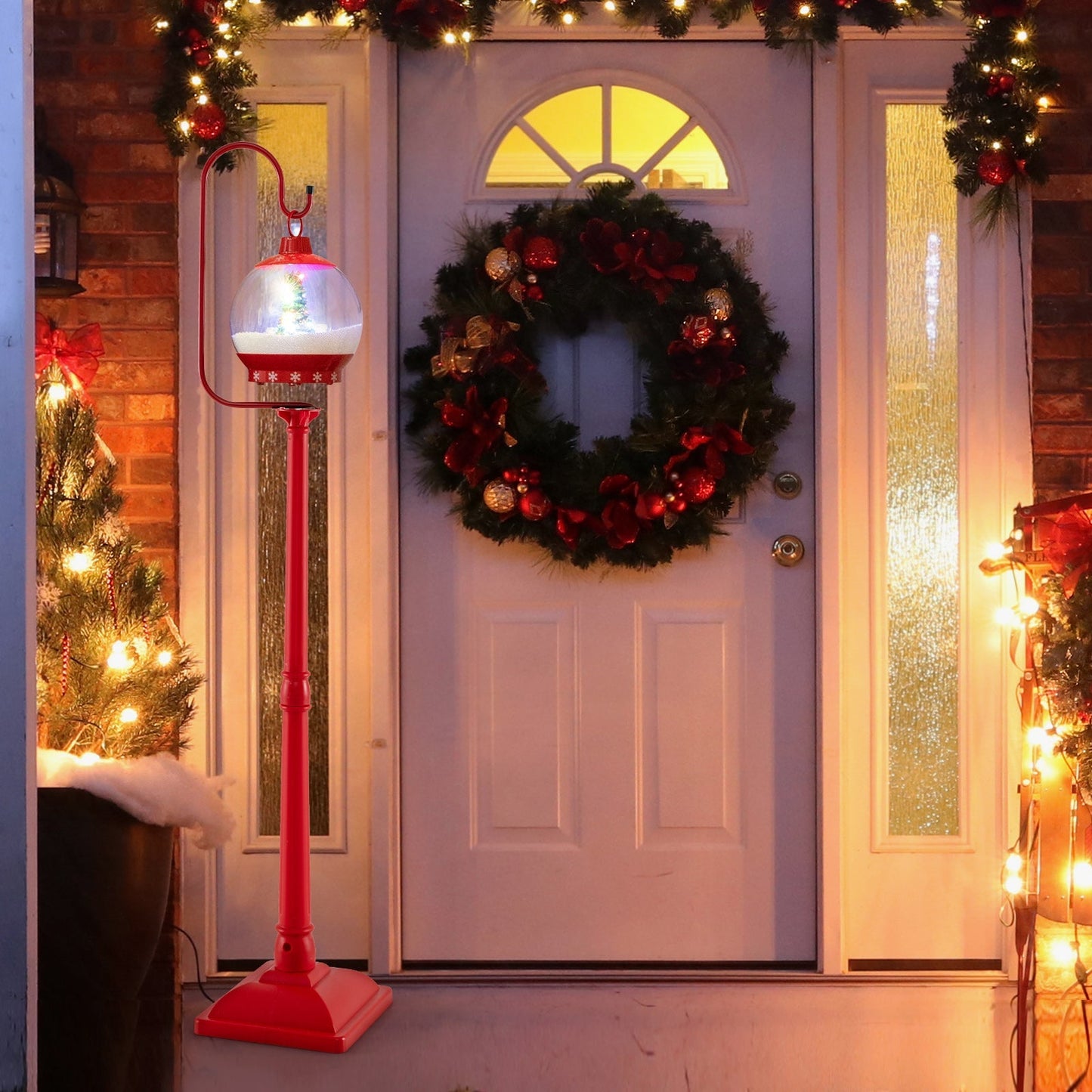 HolidayPost – 68 Zoll Weihnachtslaterne mit magischer Schneekugel 2