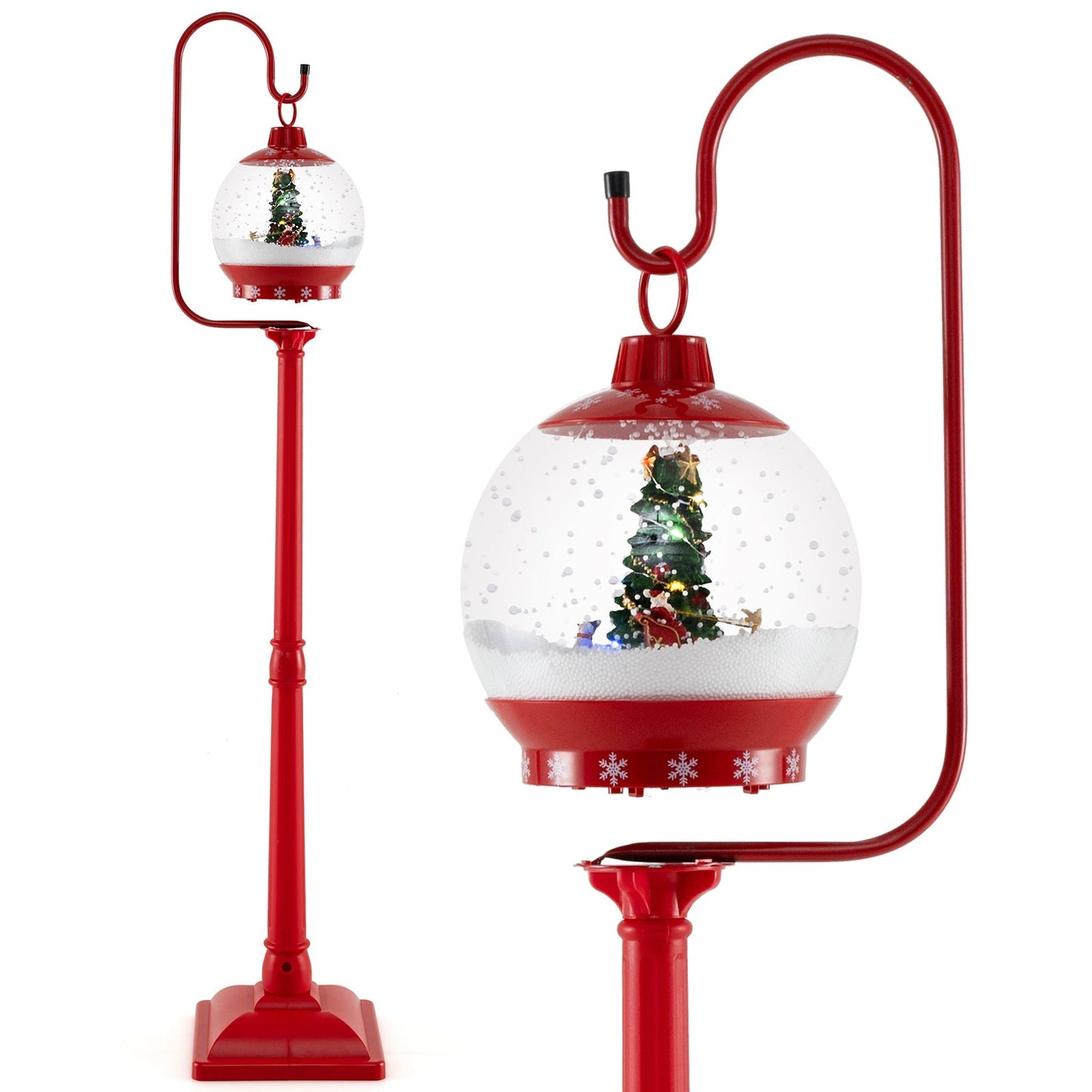 HolidayPost – 68 Zoll Weihnachtslaterne mit magischer Schneekugel 3
