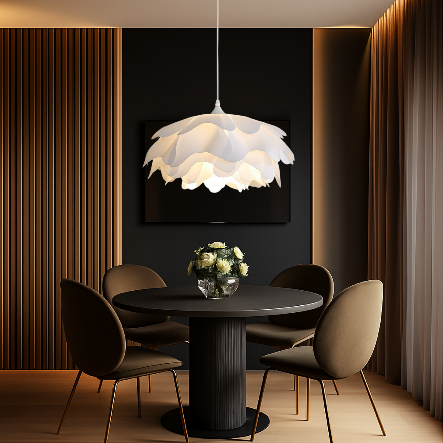 Illuno | Elegante Pfingstrosen-Schlamm-Hängelampe 3