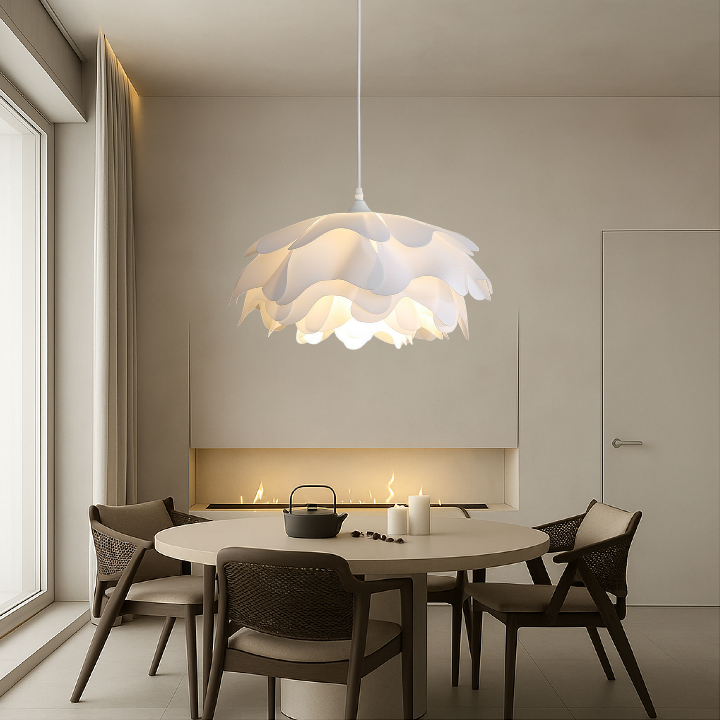 Illuno | Elegante Pfingstrosen-Schlamm-Hängelampe 4