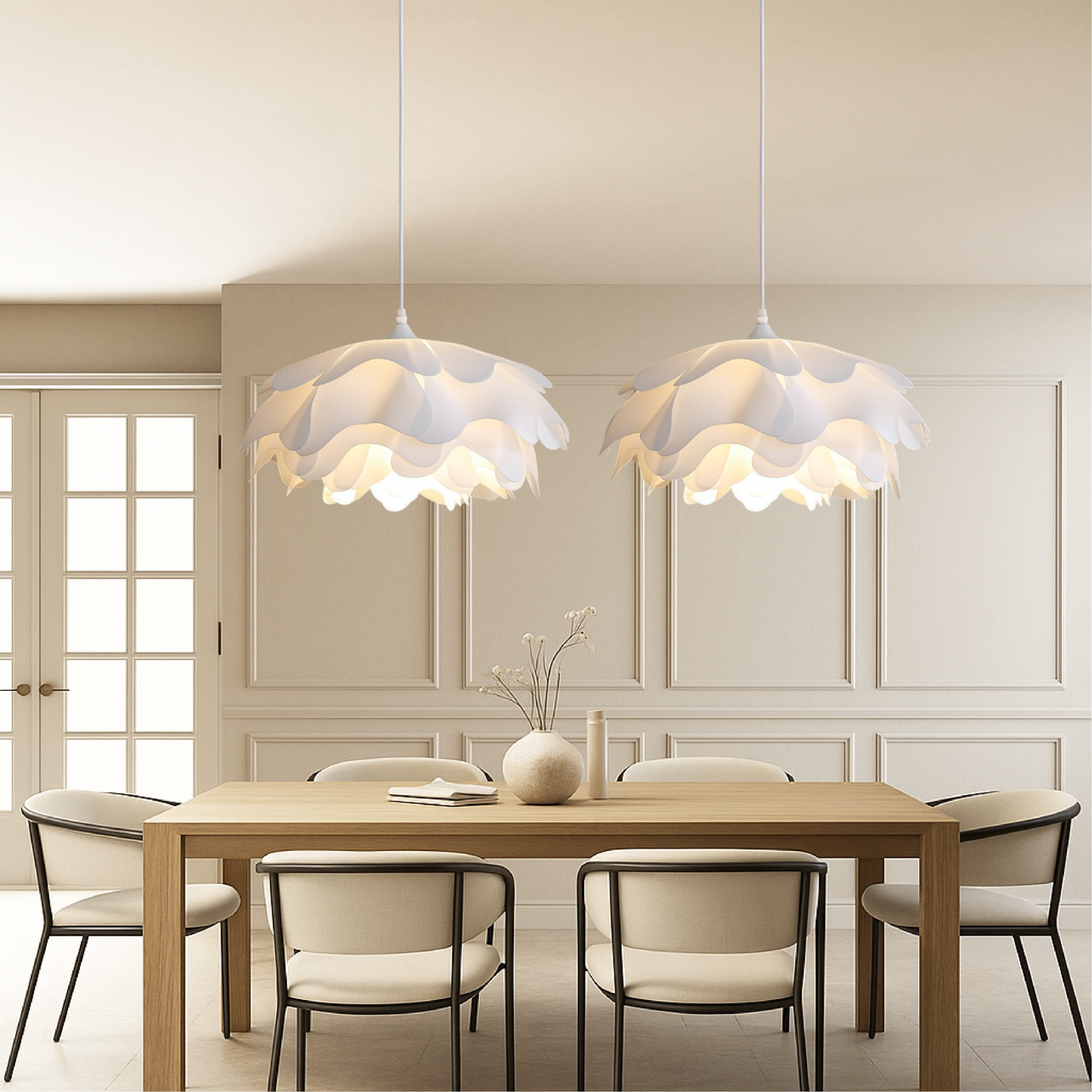Illuno | Elegante Pfingstrosen-Schlamm-Hängelampe 5