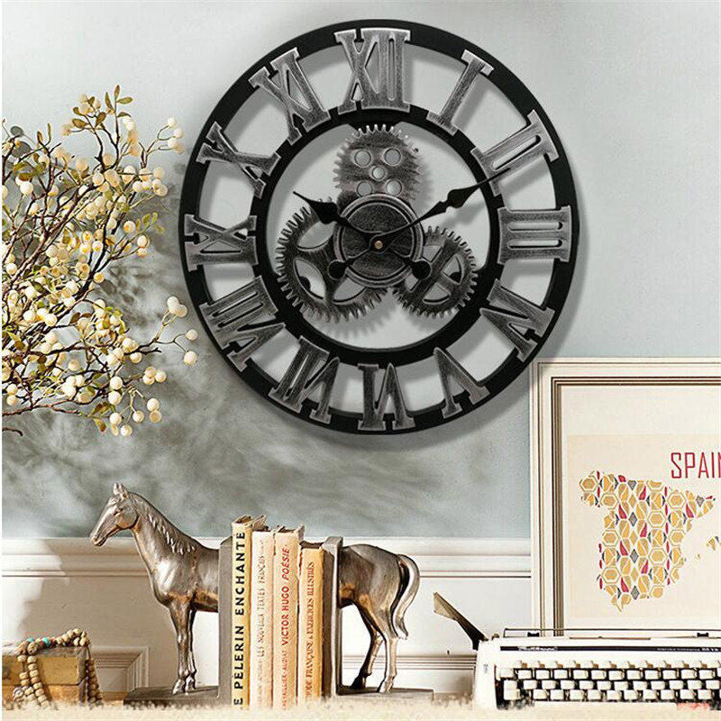 Industrielle Wanduhr Holz im Vintage-Stil – Zeitlose Eleganz für jedes Zuhause oder Büro 3