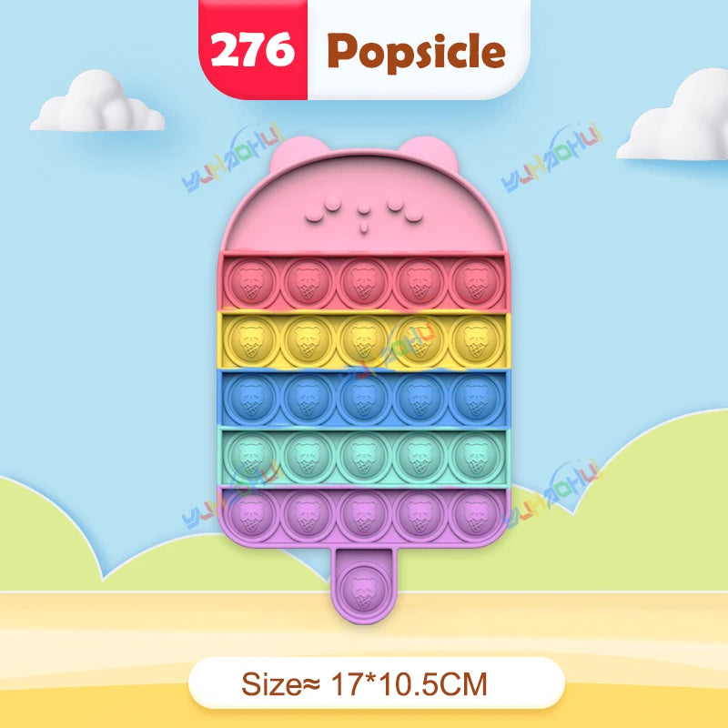 Interaktives Anti-Stress Spielzeug aus Silikon – Rainbow Pop Push Bubble für Kinder und Erwachsene, Fördert Konzentration und Entspannung 26