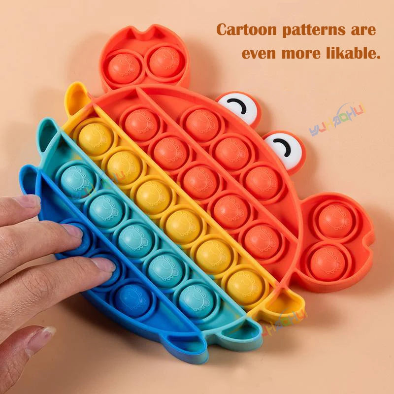 Interaktives Anti-Stress Spielzeug aus Silikon – Rainbow Pop Push Bubble für Kinder und Erwachsene, Fördert Konzentration und Entspannung 3