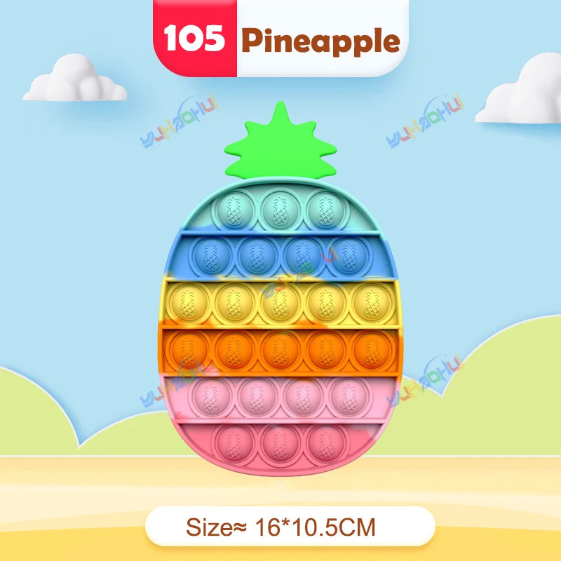 Interaktives Anti-Stress Spielzeug aus Silikon – Rainbow Pop Push Bubble für Kinder und Erwachsene, Fördert Konzentration und Entspannung 32