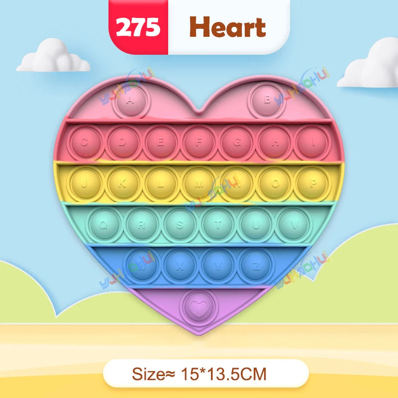 Interaktives Anti-Stress Spielzeug aus Silikon – Rainbow Pop Push Bubble für Kinder und Erwachsene, Fördert Konzentration und Entspannung 35