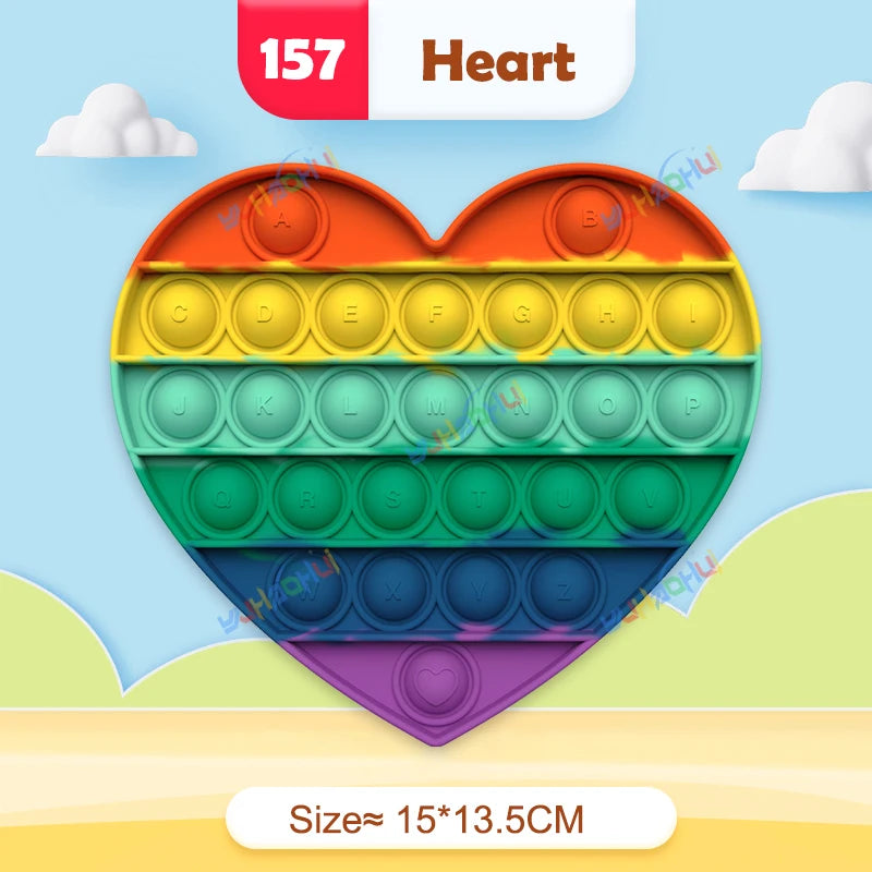 Interaktives Anti-Stress Spielzeug aus Silikon – Rainbow Pop Push Bubble für Kinder und Erwachsene, Fördert Konzentration und Entspannung 8