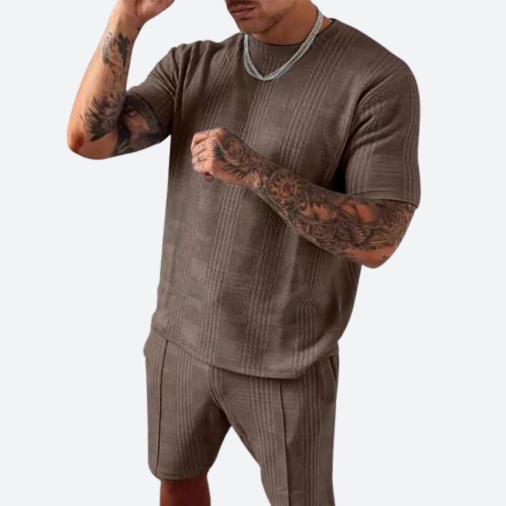 Herren Sommerset Hemd und Hose Beige Größe M Baumwolle-6