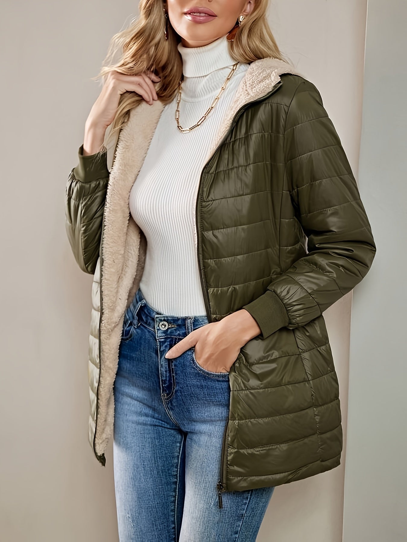 Janice | Langer, lässiger Puffer-Wintermantel für Damen 3