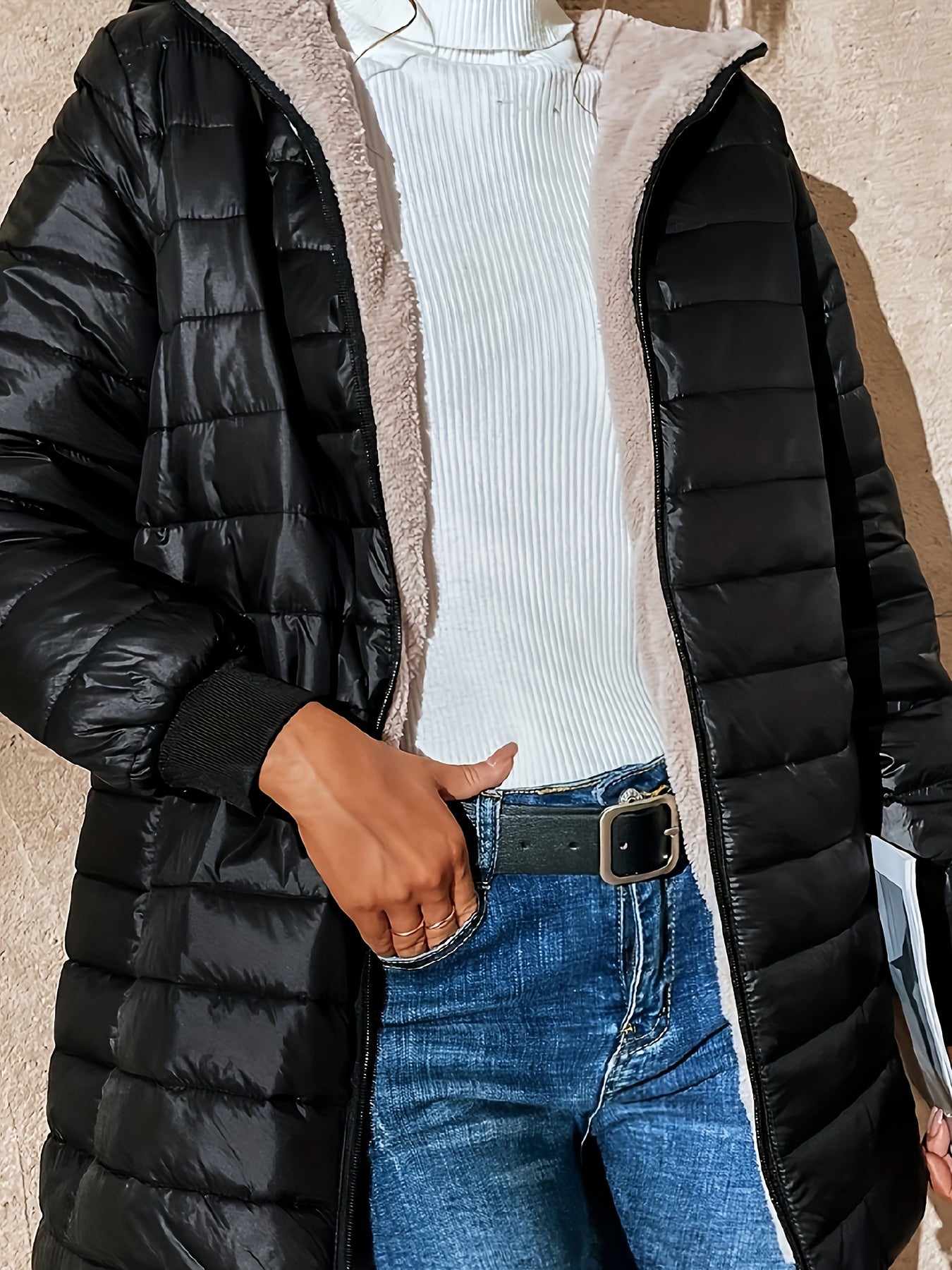 Janice | Langer, lässiger Puffer-Wintermantel für Damen 5