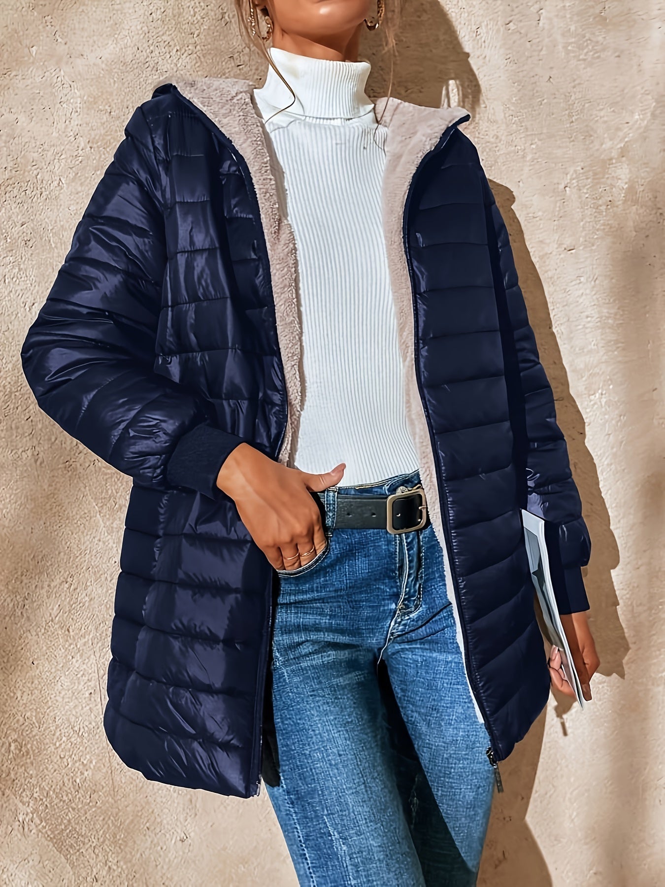Janice | Langer, lässiger Puffer-Wintermantel für Damen 6