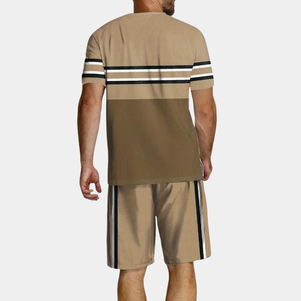 Herren Set Sommer Stylish Bequem Baumwolle für Männer-4