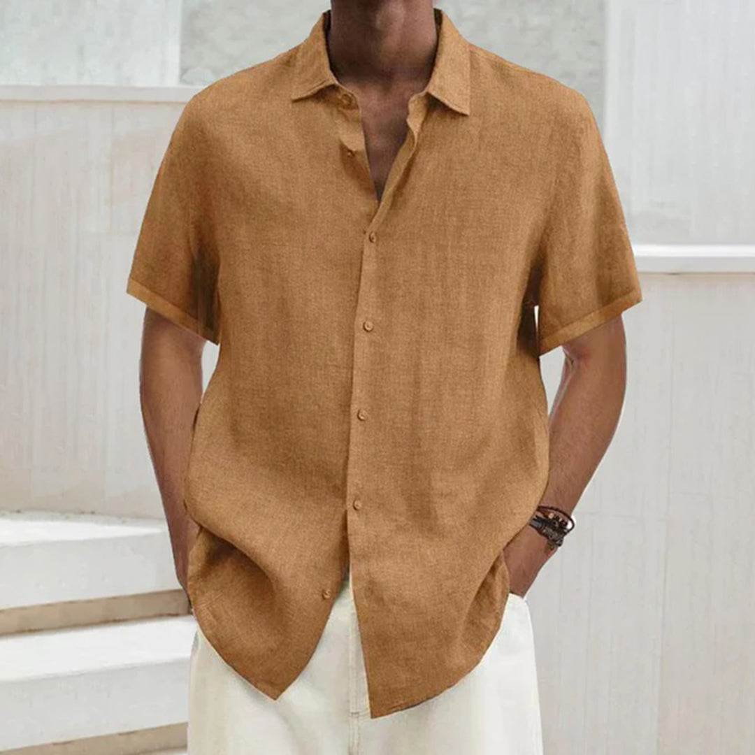 Herren Hemd Langarm Atmungsaktiv Entspannt Baumwolle Casual-5