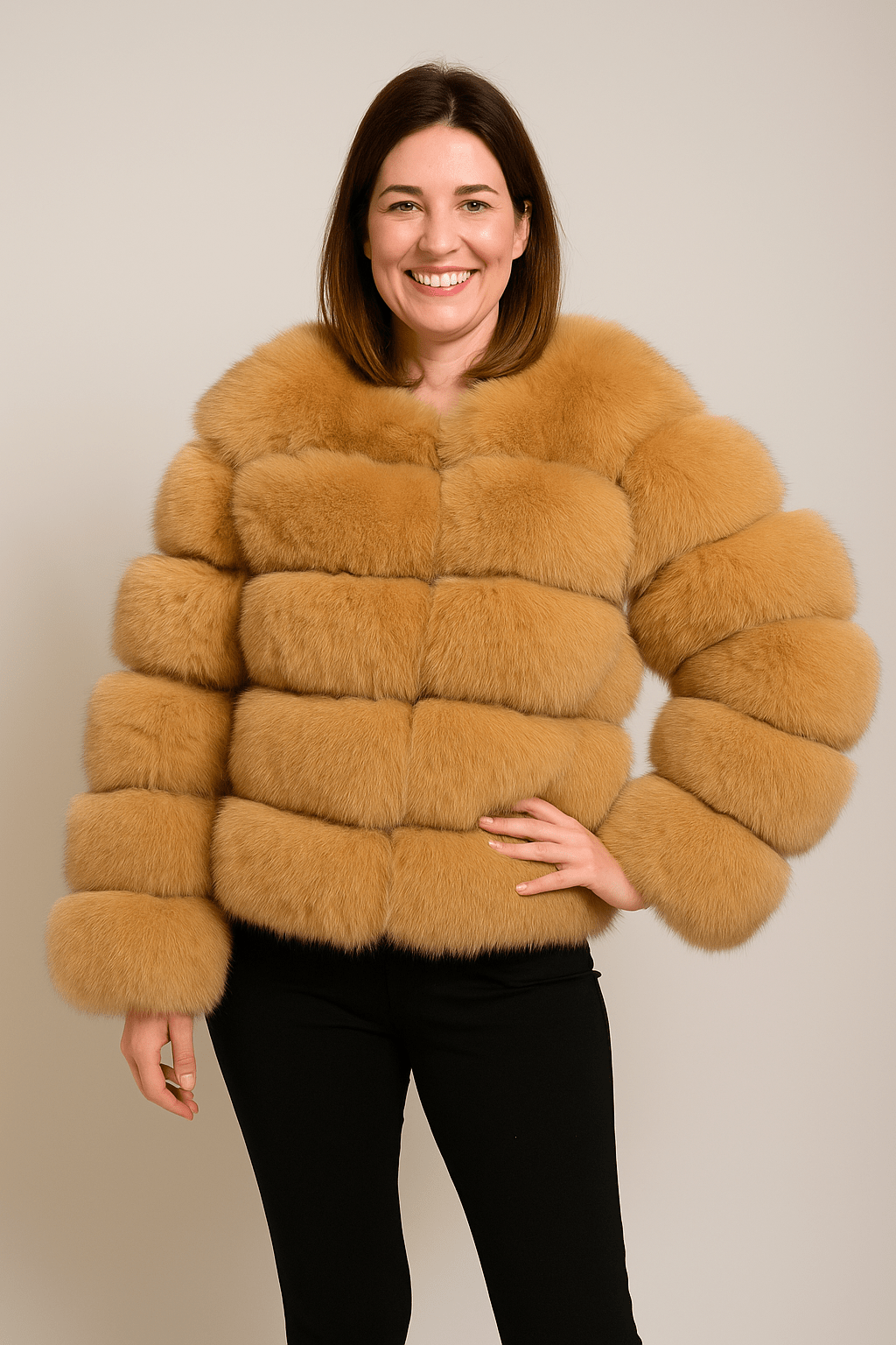 Kirsten | Kurze flauschige Winterjacke aus Kunstfell für Damen 16