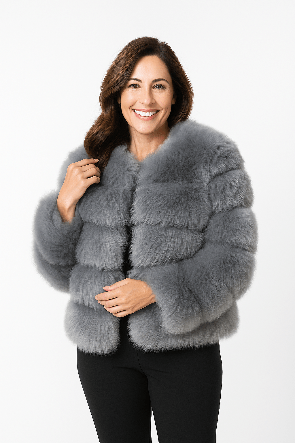 Kirsten | Kurze flauschige Winterjacke aus Kunstfell für Damen 9