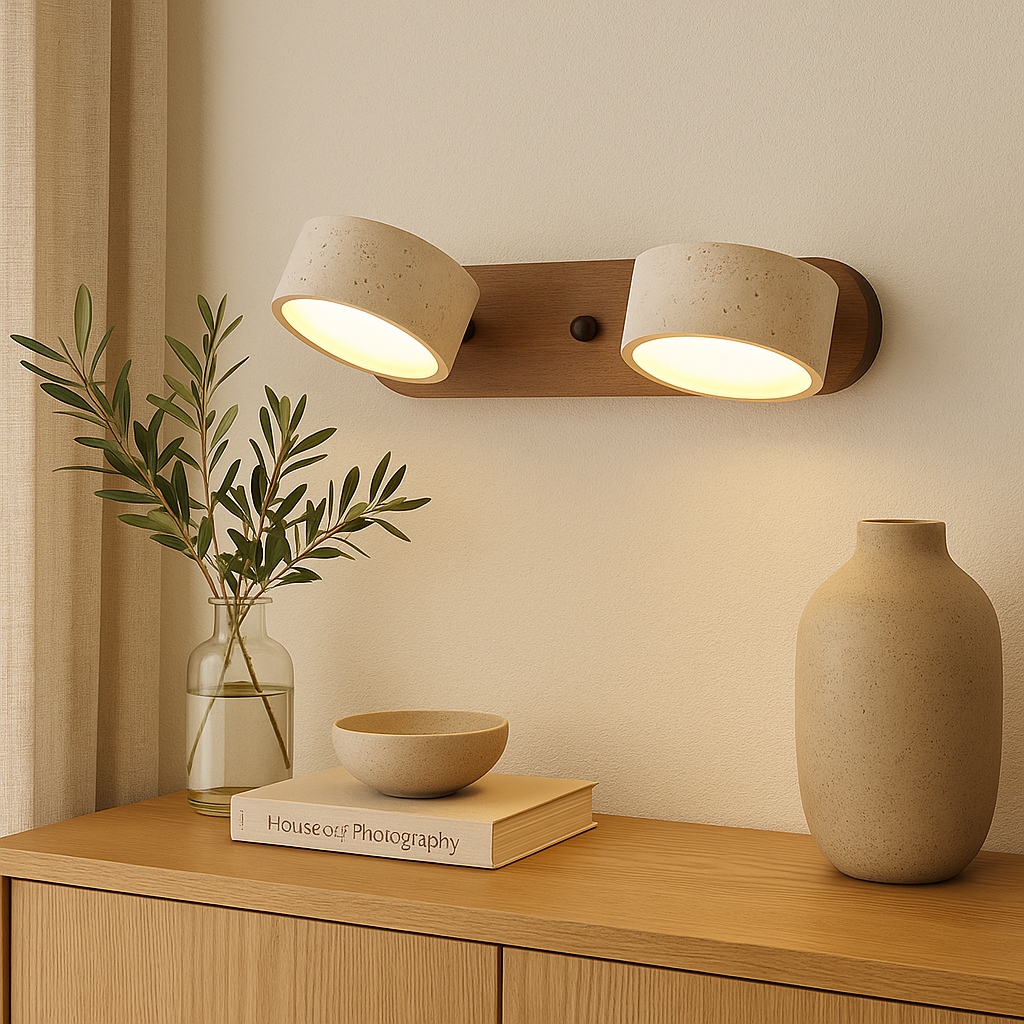 Klaro | Elegante, von Travertin inspirierte Wandleuchte für modernes Wohnen 1