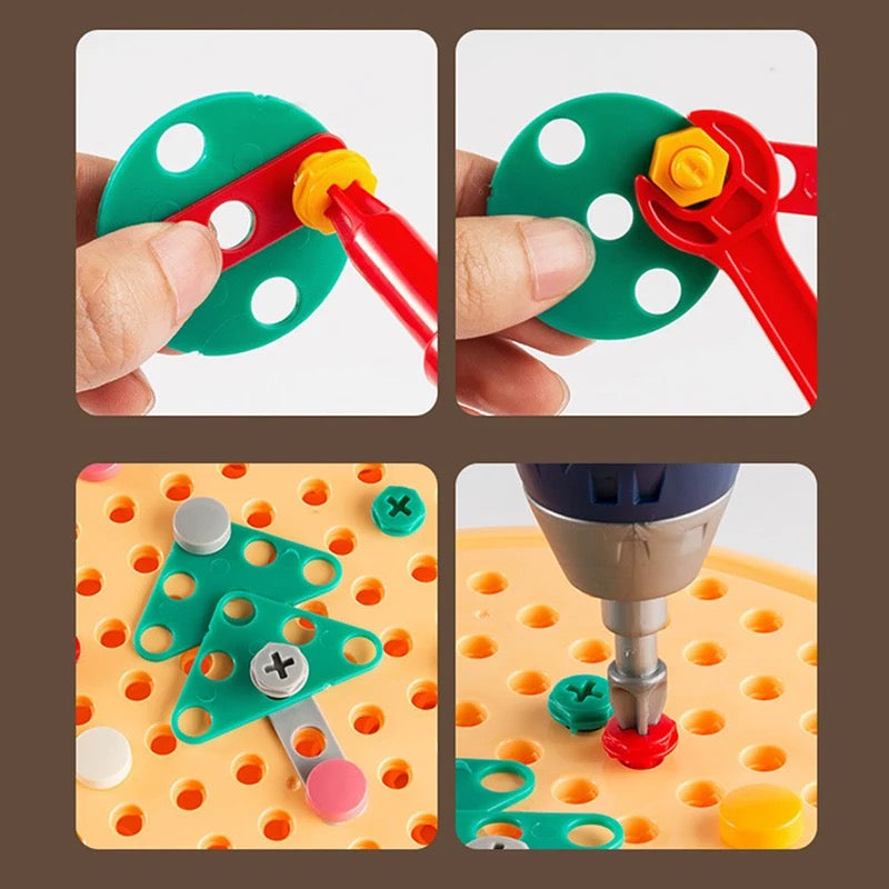 Konstruktionsspielzeugset mit elektrischem Bohrkoffer 4