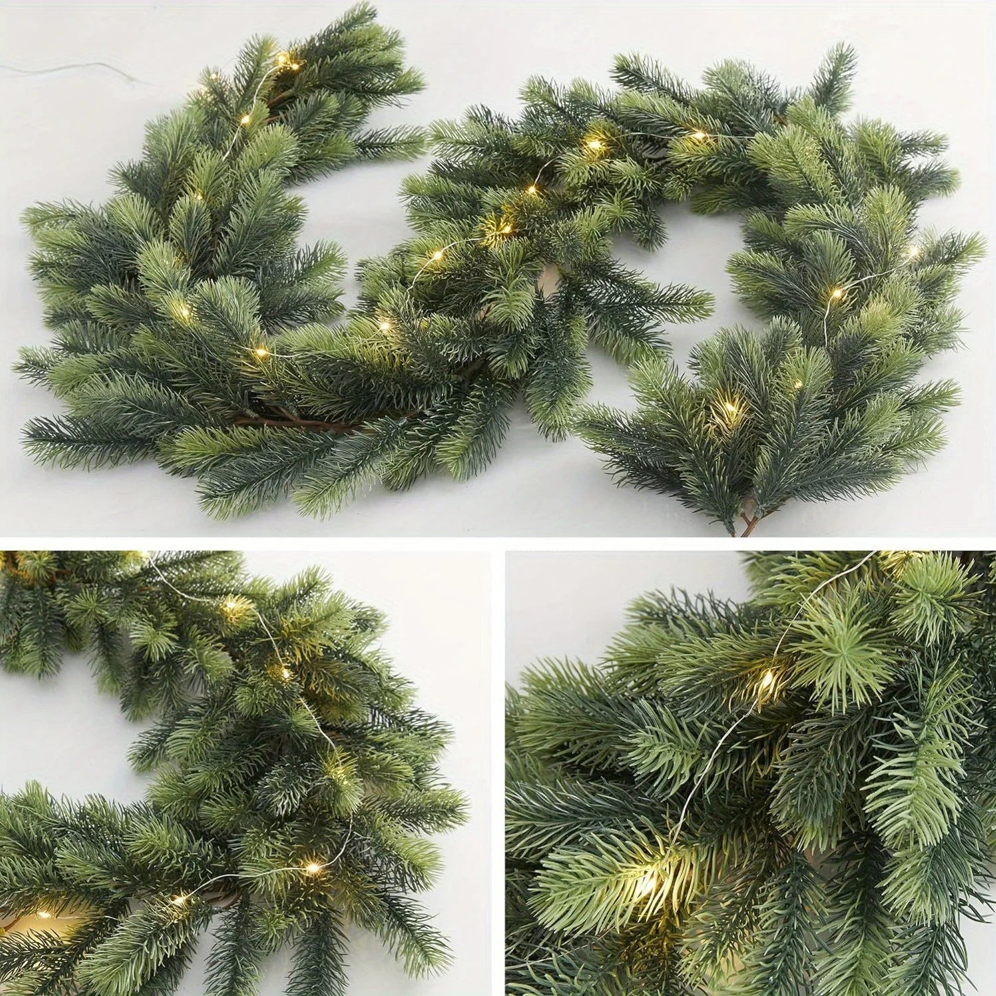 Künstliche Weihnachtsgirlande Mit LED-Beleuchtung 190 cm Ideal Für Innen- Und Außenbereich 0