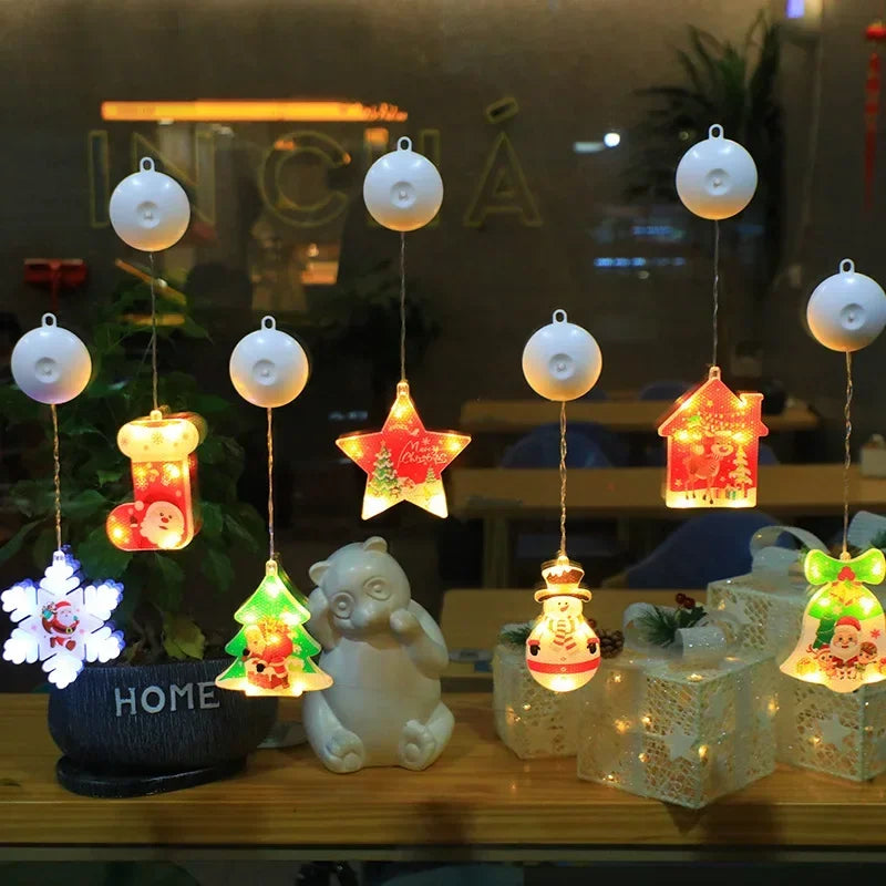 LED Schneeflocken Sternlampe – Dekorative Weihnachtslampe mit Saugnapf für Fenster und Bäume, 10 cm Durchmesser 5