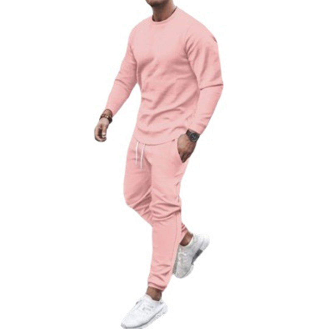 Herren Trainingsanzug Blau Größe M Baumwolle Jogginganzug Set-4